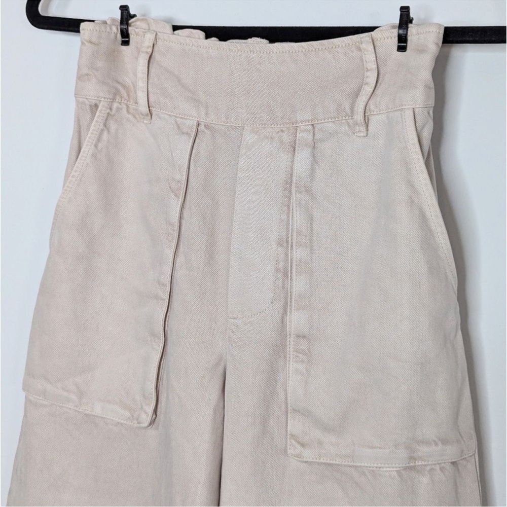 Young Fabulous & Broke YFB Saidie Wide Leg Patch Pocket Pants Cream XS - Picture 4 of 7